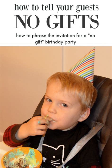 birthday invitation wording no gifts